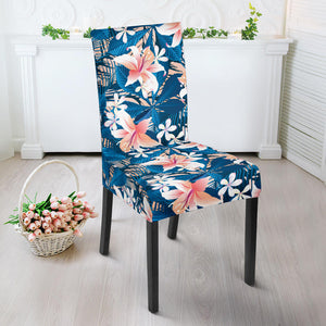 Hibiscus Pattern Print Design 02 Dining Chair Slipcover