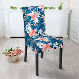 Hibiscus Pattern Print Design 02 Dining Chair Slipcover