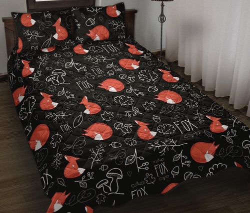fox sleeping fox pattern Quilt Bed Set