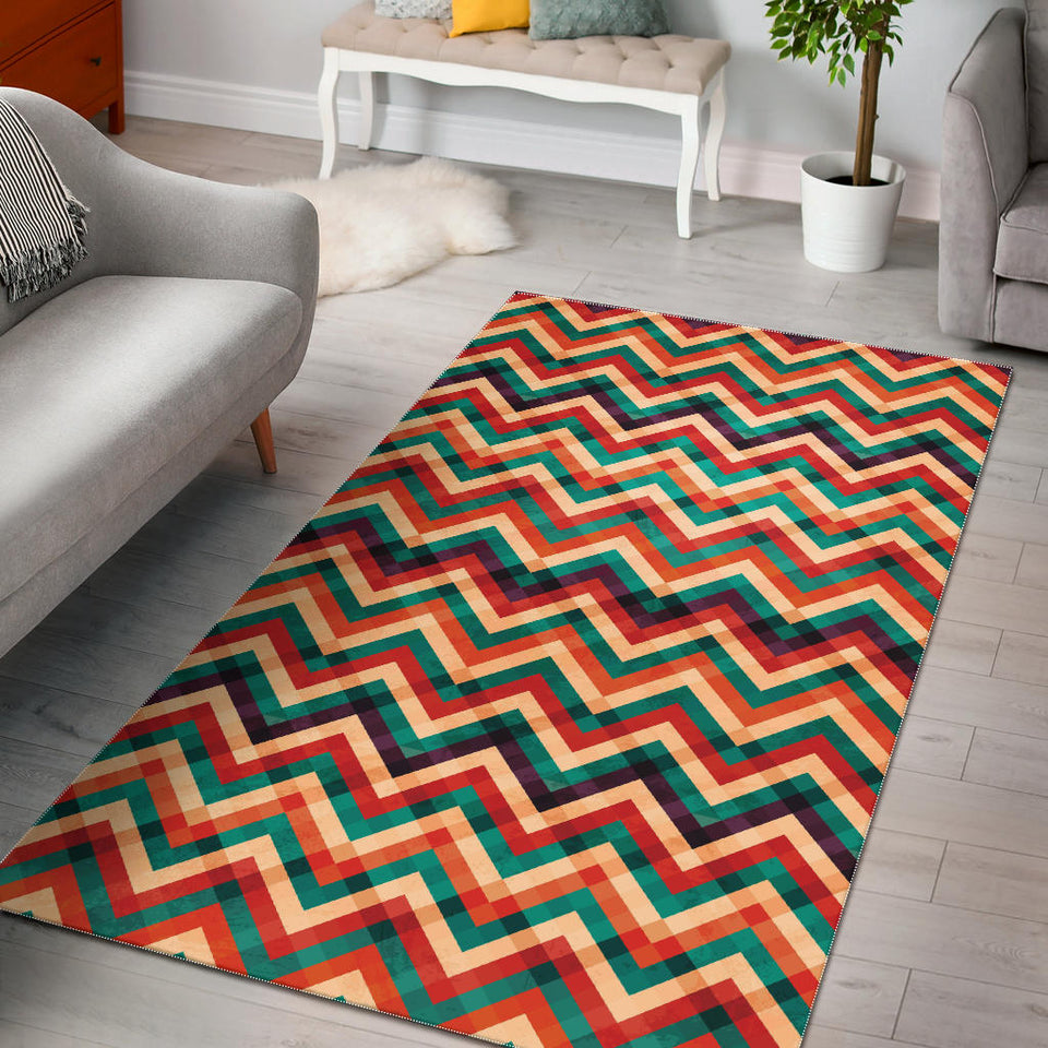 Zigzag  Chevron Colorful Pattern Area Rug