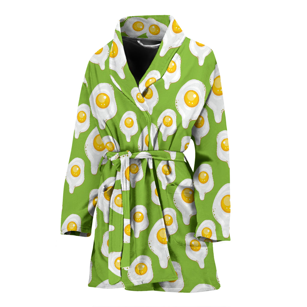 Fried Eggs Pattern Print Design 01 Women's Bathrobe