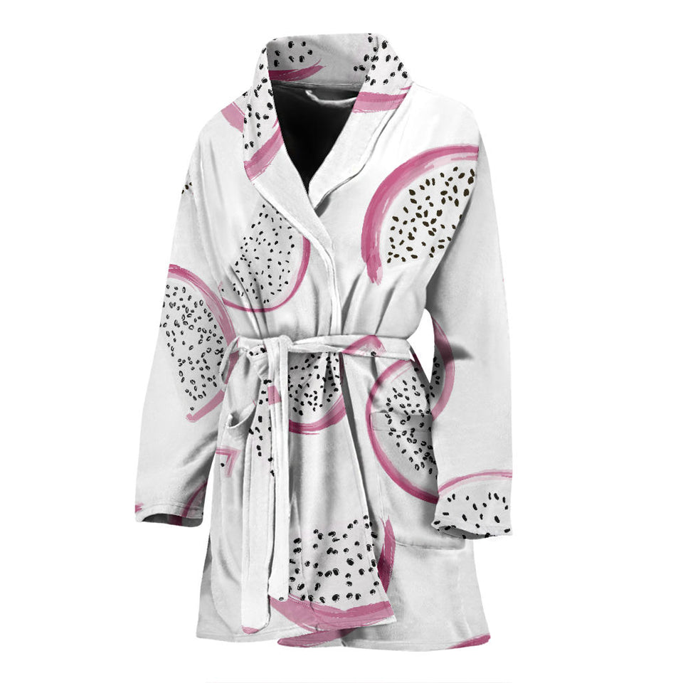 Dragon Fruit Pattern Women'S Bathrobe