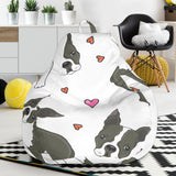 Boston Terrier Dog Hearts Vector Pattern Bean Bag Cover