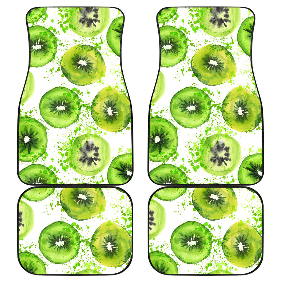 Watercolor Kiwi Pattern Front And Back Car Mats