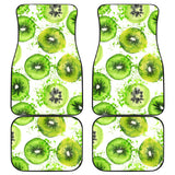 Watercolor Kiwi Pattern Front And Back Car Mats