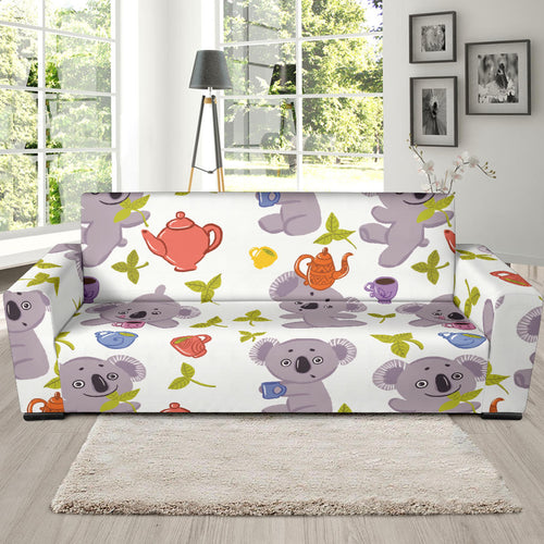 Cute Koalas Teapots Tea Sofa Slipcover