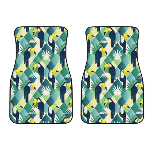 Toucan Tropical Leaves Design Pattern  Front Car Mats