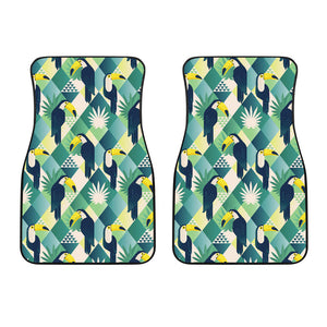 Toucan Tropical Leaves Design Pattern  Front Car Mats