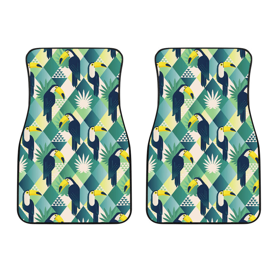 Toucan Tropical Leaves Design Pattern  Front Car Mats