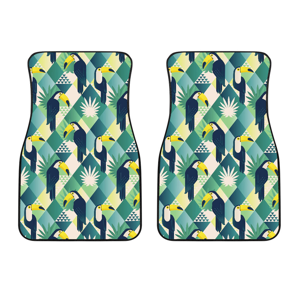 Toucan Tropical Leaves Design Pattern  Front Car Mats
