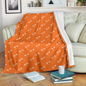 Engine Piston Orange Background Pattern Print Design 05 Premium Blanket