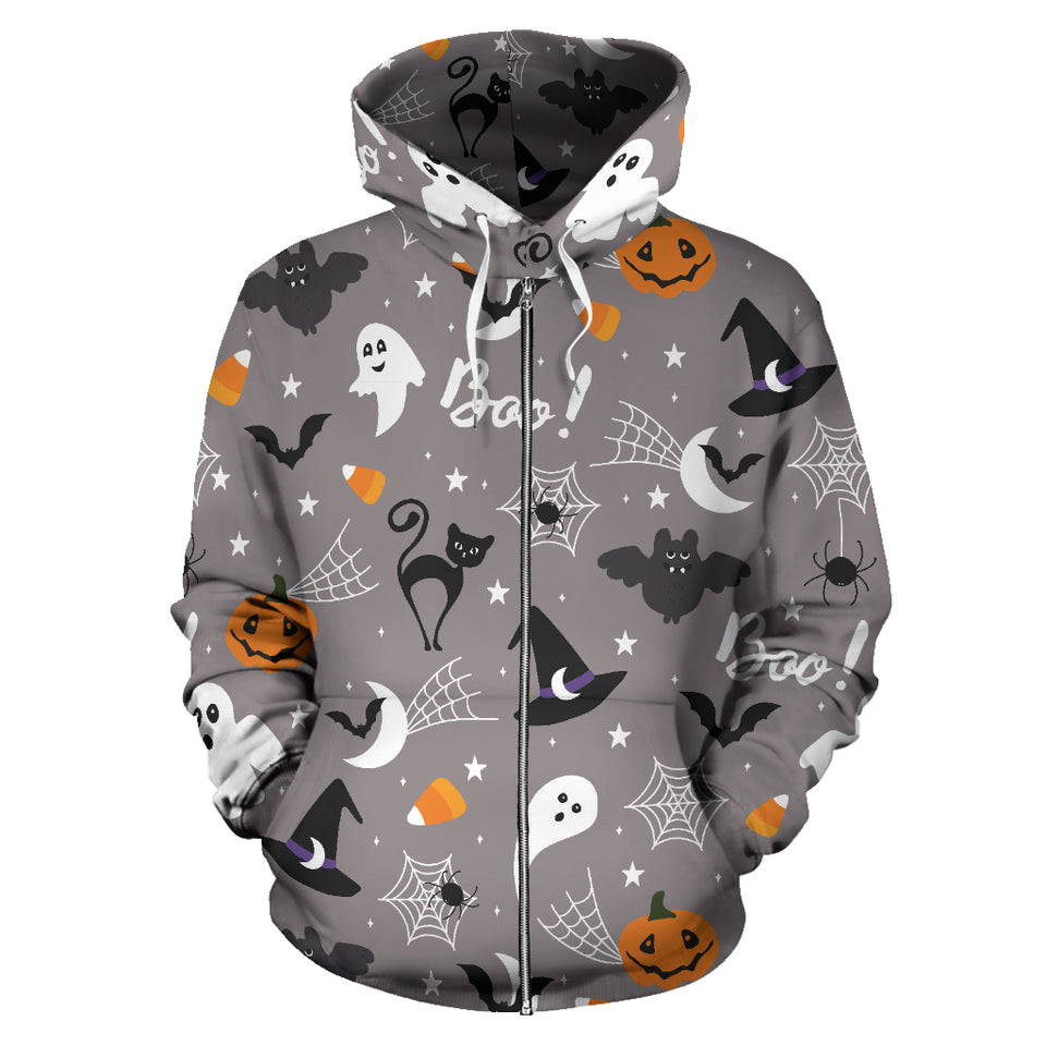 Halloween Design Pattern Zip Up Hoodie