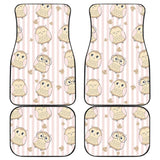 Cute Owl Leaf Front And Back Car Mats