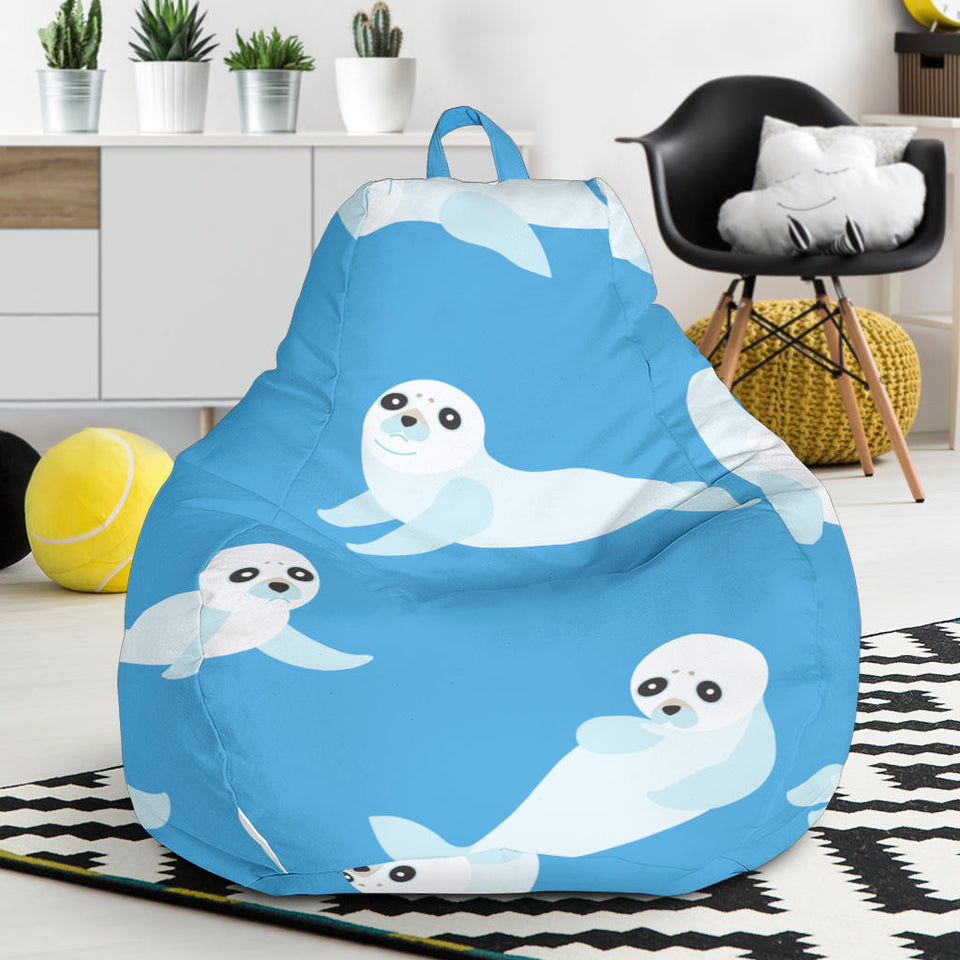 Cute Sea Lion Seal Pattern Background Bean Bag Cover