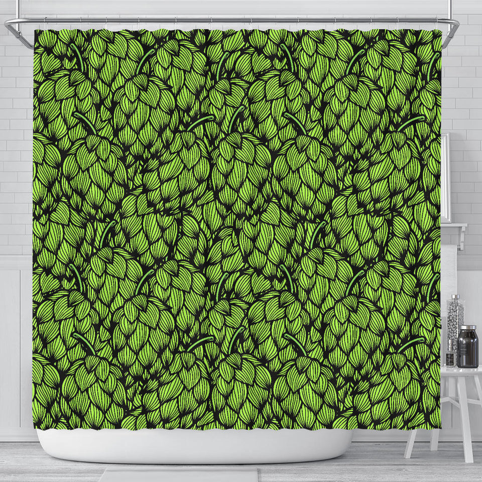 Green Hop Pattern Shower Curtain Fulfilled In US