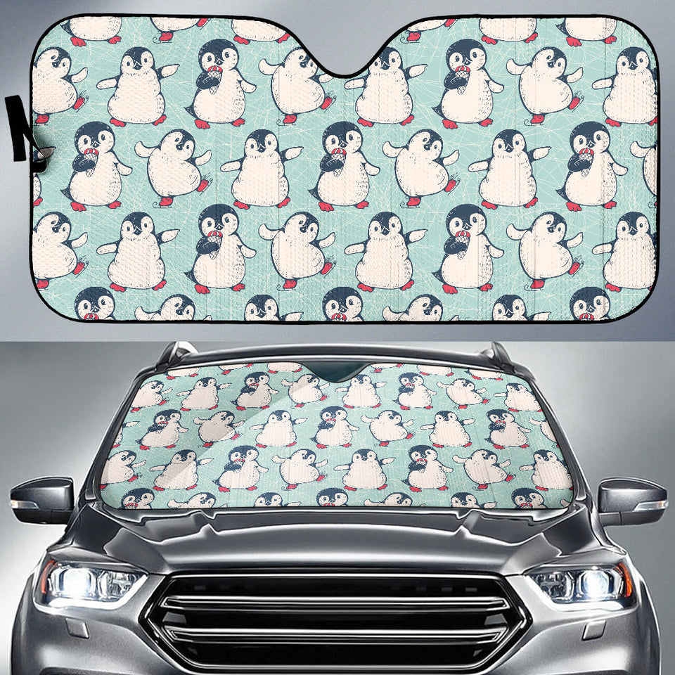 Cute Penguin Pattern Car Sun Shade