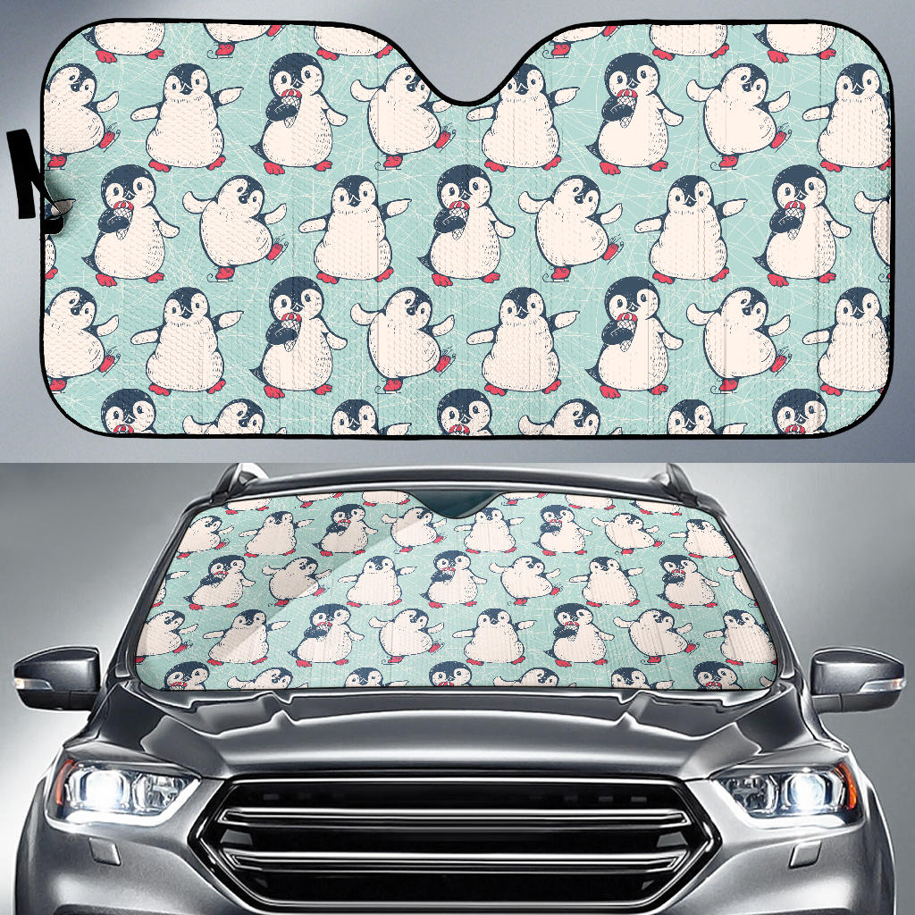 Cute Penguin Pattern Car Sun Shade