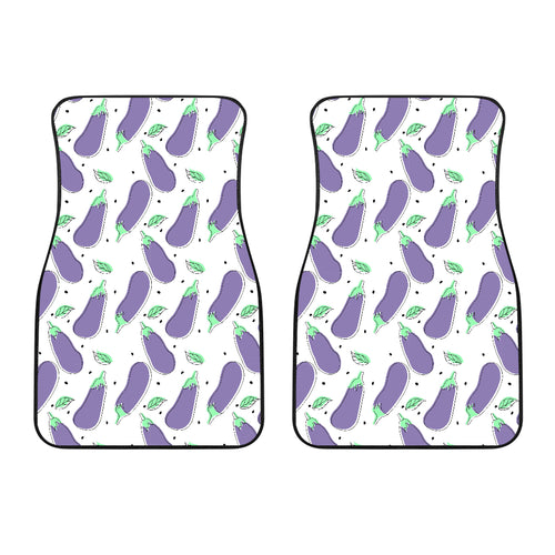Eggplant Pattern Print Design 05 Front Car Mats