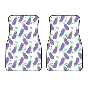 Eggplant Pattern Print Design 05 Front Car Mats