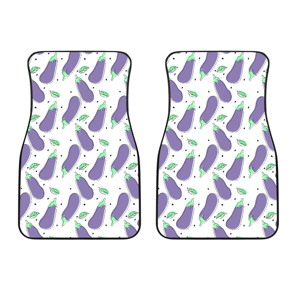Eggplant Pattern Print Design 05 Front Car Mats