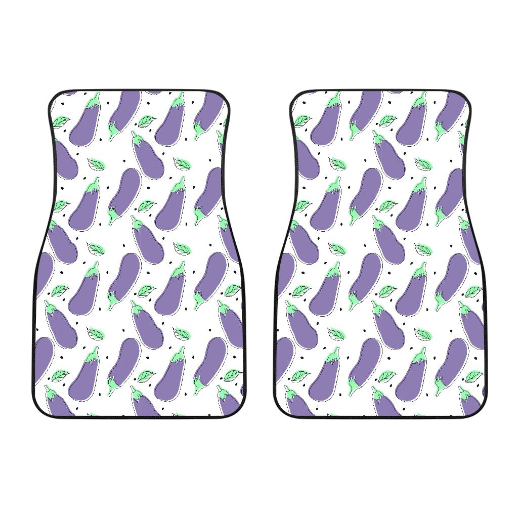 Eggplant Pattern Print Design 05 Front Car Mats