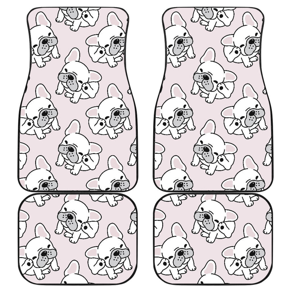 Cute French Bulldog Pattern Front And Back Car Mats