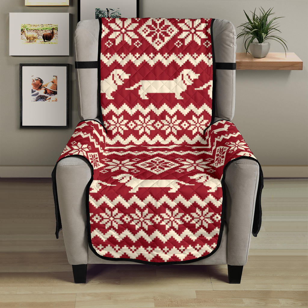 Dachshund Nordic pattern Chair Cover Protector