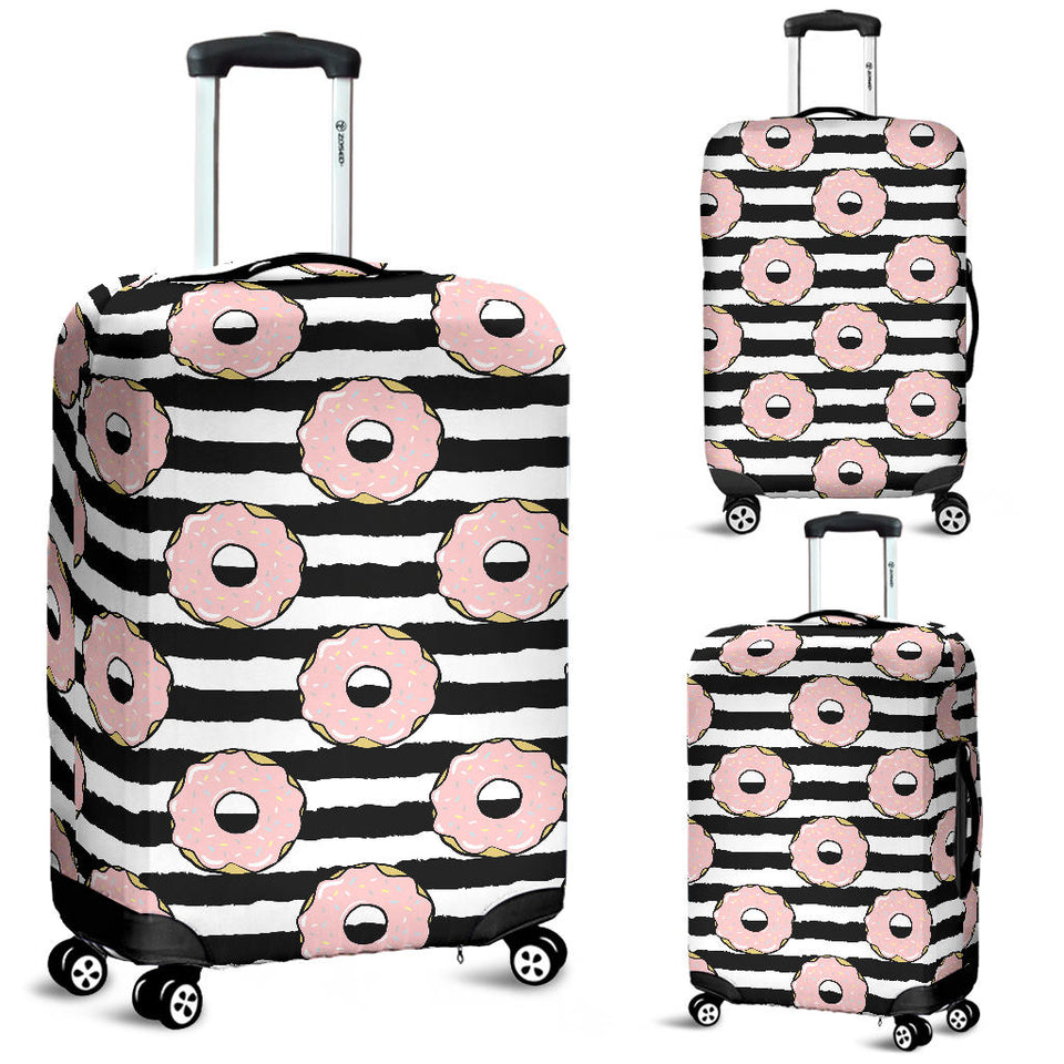 Donuts Pink Icing Striped Pattern Luggage Covers