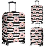 Donuts Pink Icing Striped Pattern Luggage Covers