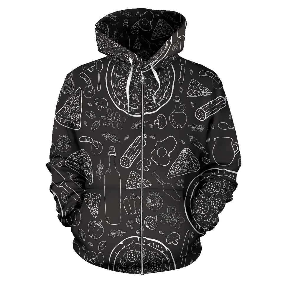 Pizza Pattern  Zip Up Hoodie