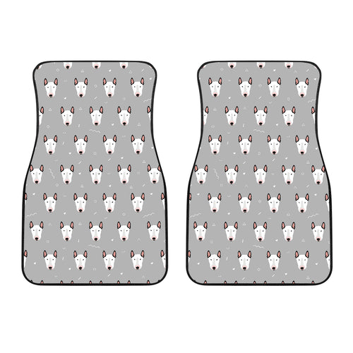 Bull Terrier Pattern Print Design 05 Front Car Mats