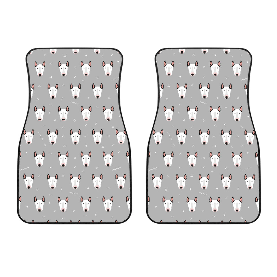 Bull Terrier Pattern Print Design 05 Front Car Mats