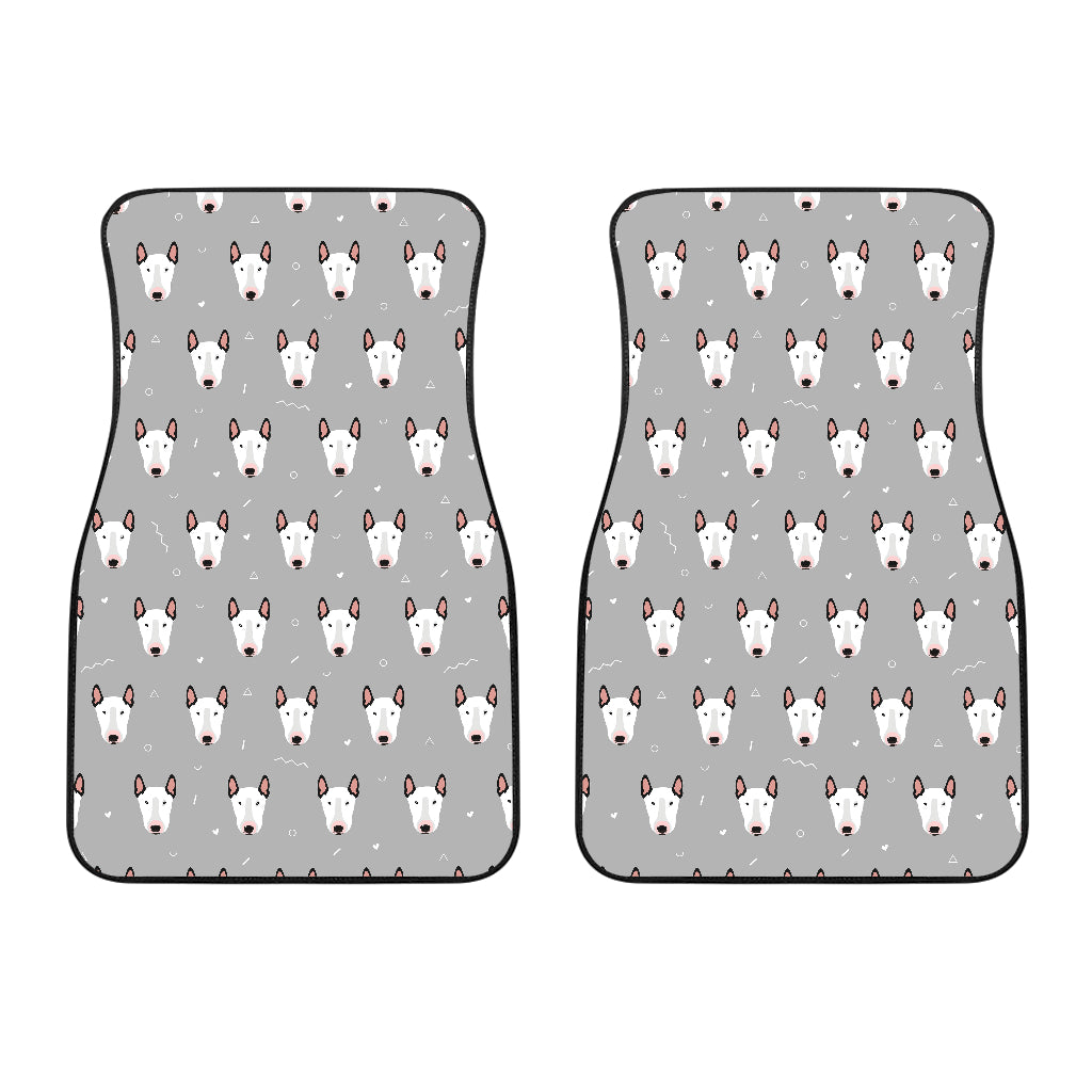 Bull Terrier Pattern Print Design 05 Front Car Mats