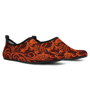 Cocoa Beans Tribal Polynesian Pattern Aqua Shoes