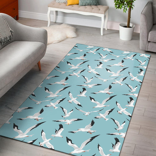 Seagull Pattern Print Design 01 Area Rug