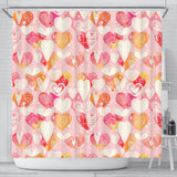 Hand Drawn Heart Design Pattern Shower Curtain Fulfilled In US
