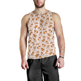 Cute Corgis Pattern pink background Men Tank Top