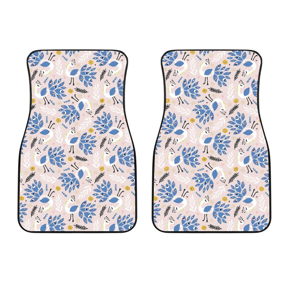 Cute Peacock Pattern Front Car Mats
