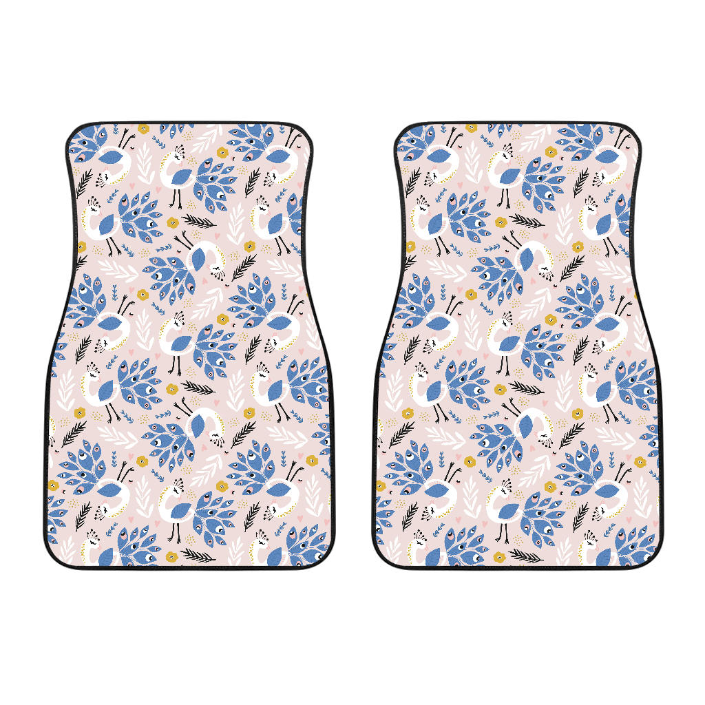 Cute Peacock Pattern Front Car Mats