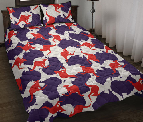 Kangaroo Australian pattern Quilt Bed Set