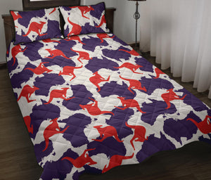 Kangaroo Australian pattern Quilt Bed Set