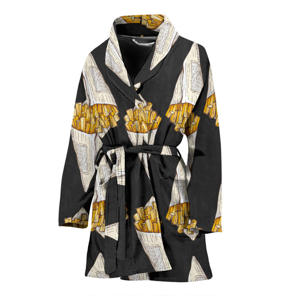 French Fries Dark Background Women'S Bathrobe