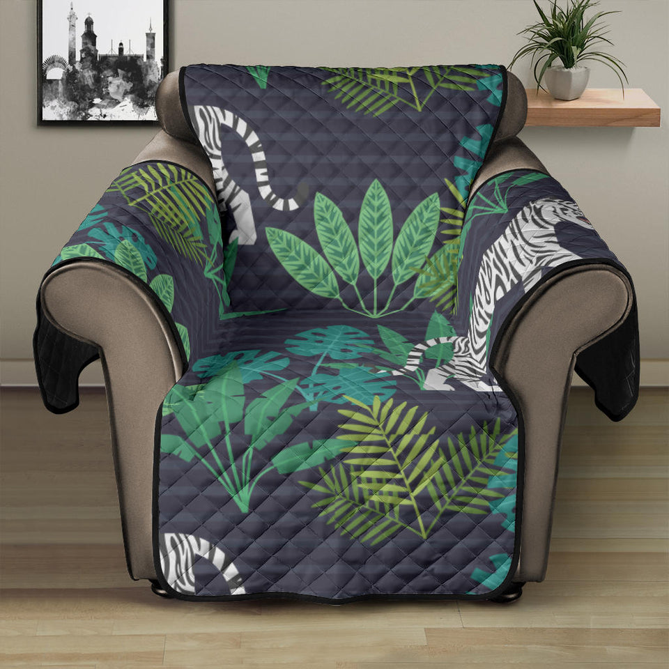 white bengal tigers tropical plant Recliner Cover Protector