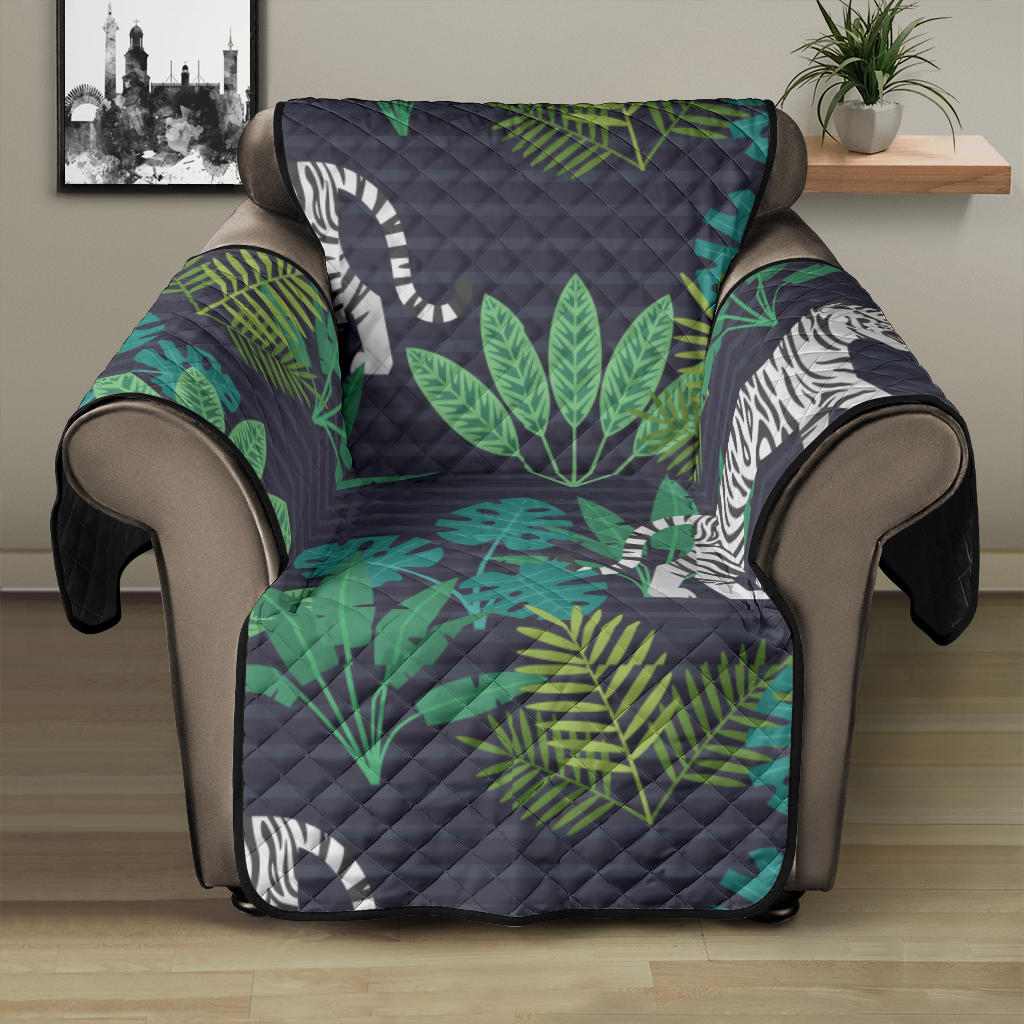 white bengal tigers tropical plant Recliner Cover Protector