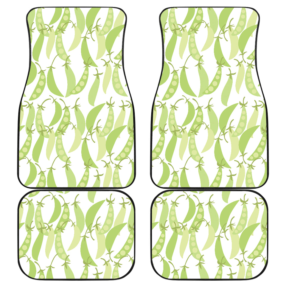 Green Peas Pattern Print Design 03 Front and Back Car Mats