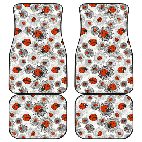 Ladybug Pattern Print Design 05 Front and Back Car Mats