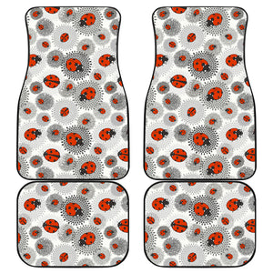 Ladybug Pattern Print Design 05 Front and Back Car Mats