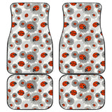 Ladybug Pattern Print Design 05 Front and Back Car Mats