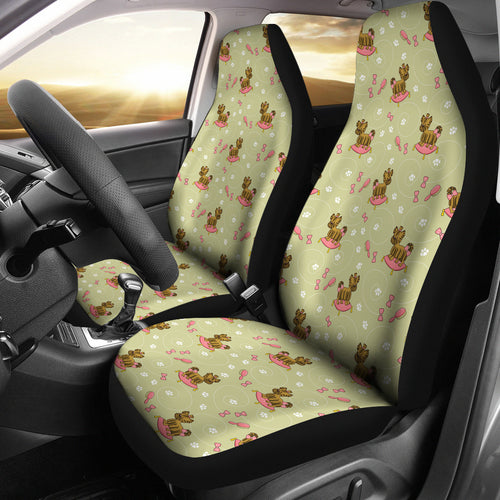 Yorkshire Terrier Pattern Print Design 01 Universal Fit Car Seat Covers