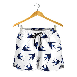 Swallow Pattern Print Design 03 Women Shorts